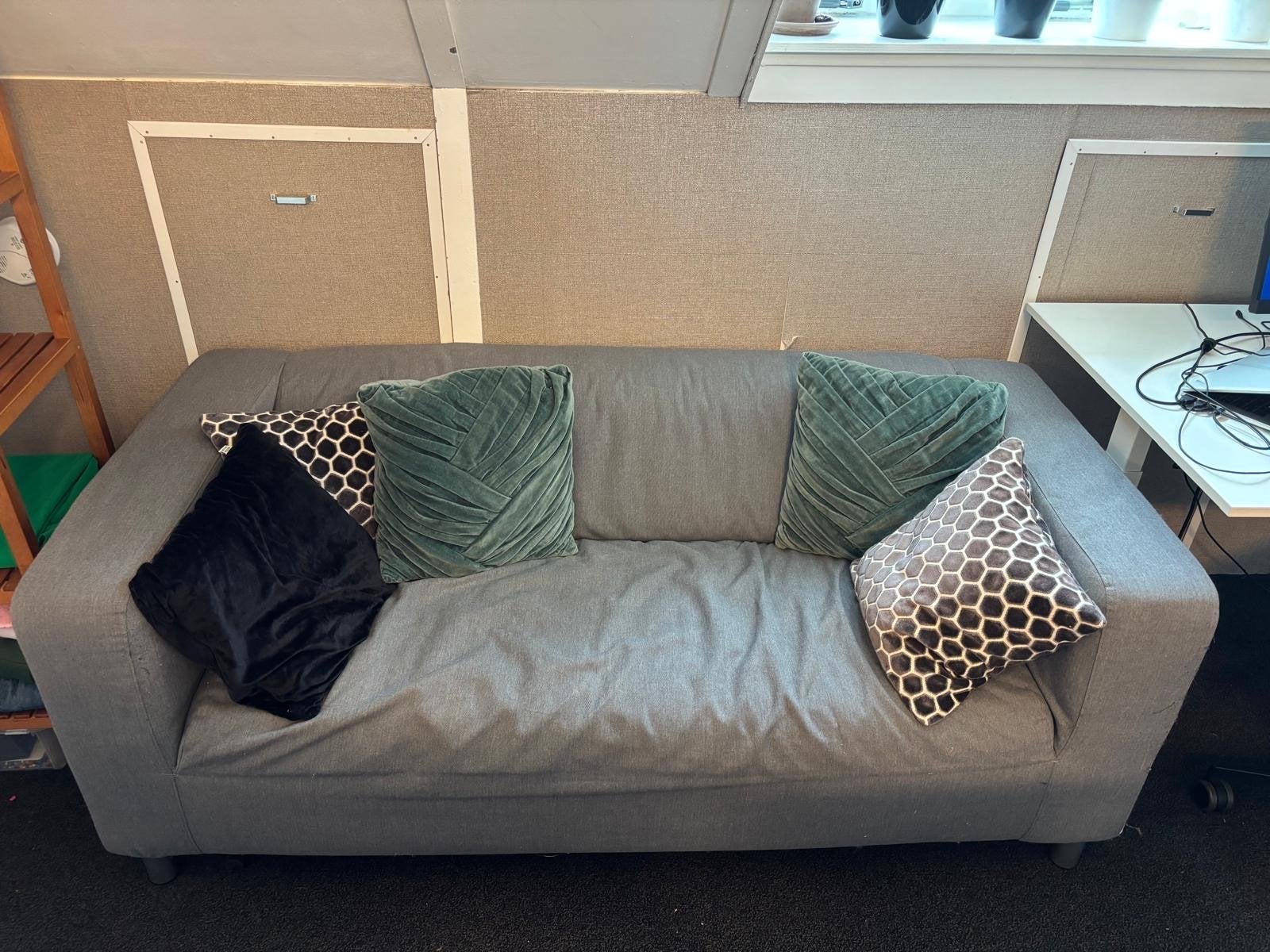 Comfortabele grijze Ikea Klippan bank, Ophalen, Gebruikt, 150 tot 200 cm, Tweepersoons