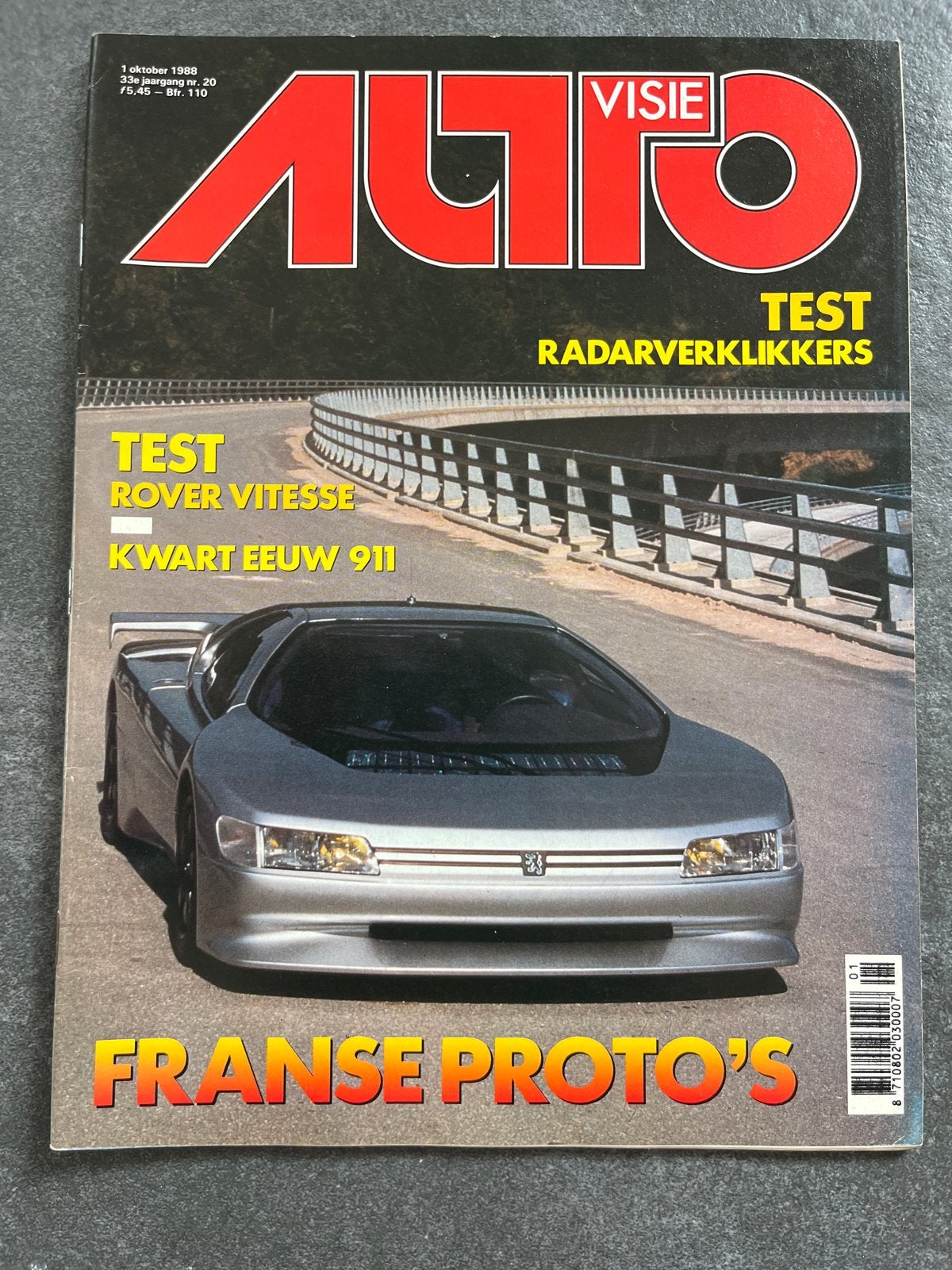Auto Visie Magazine 1 oktober 1988 - Test Rover Vitesse, Boeken, Ophalen of Verzenden, Gelezen, Algemeen