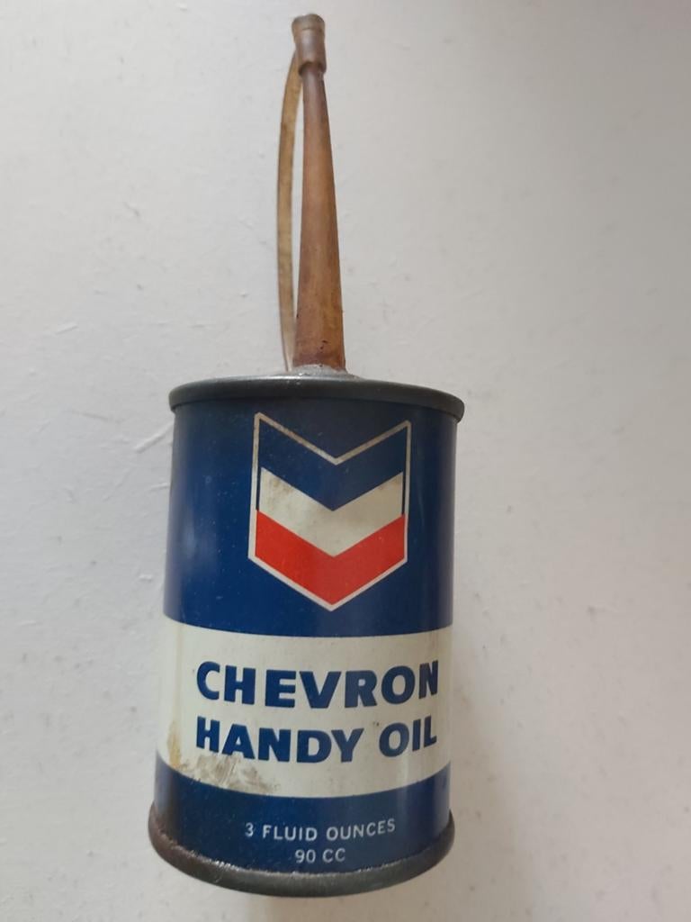Vintage Blik Chevron Handy oil, Verzamelen, Ophalen of Verzenden, Gebruikt, Overige