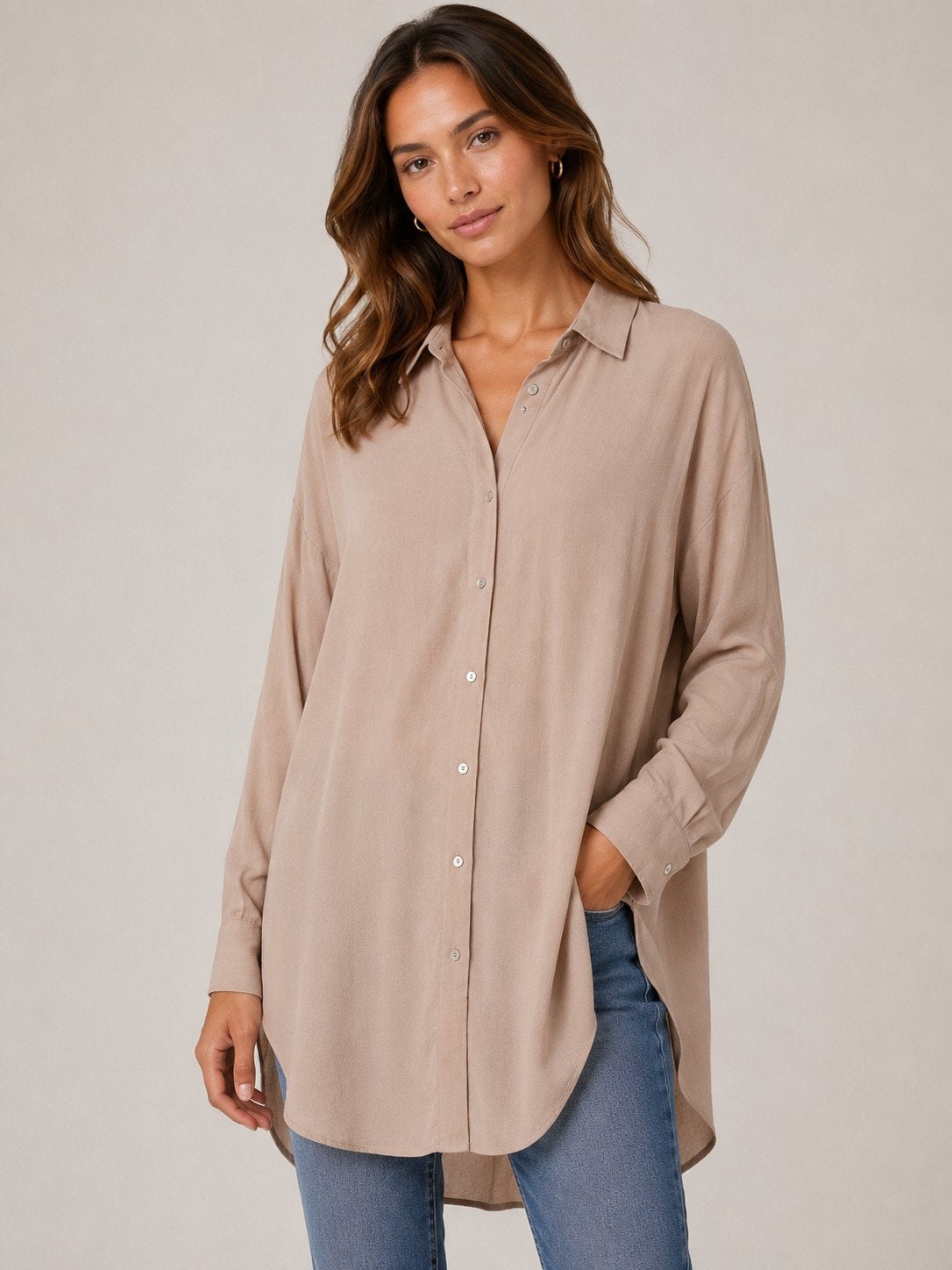 Viscose beige lange blouse van Zara maat S, Kleding | Dames, Blouses en Tunieken, Verzenden, Zo goed als nieuw, Maat 36 (S), Zara