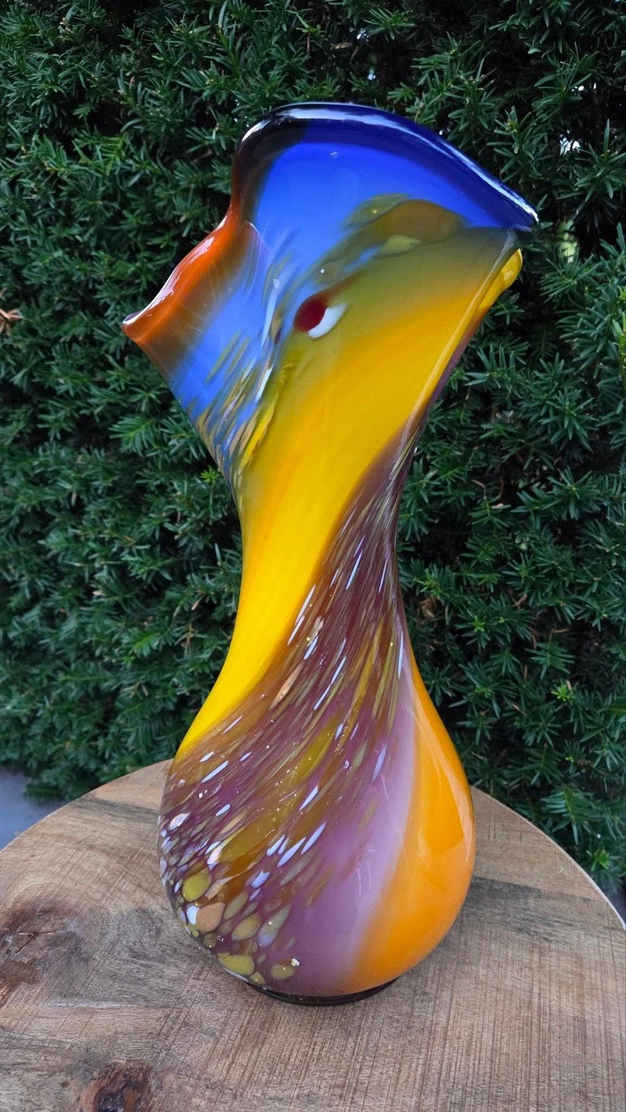 Prachtige Vintage Glazen Vaas Murano stijl., Ophalen
