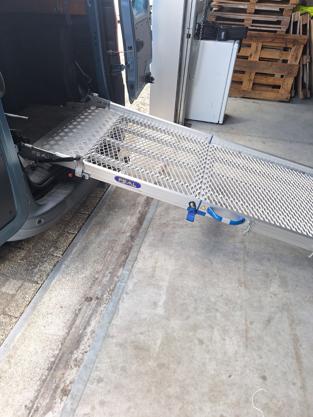 opvouwbare aluminium Feal rolstoeloprijplaat / laadklep, Ophalen