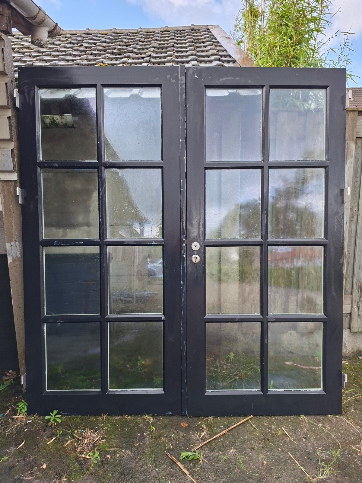 Dubbele tuindeur met  HR++ glas, Ophalen, Gebruikt, 120 cm of meer, Buitendeur