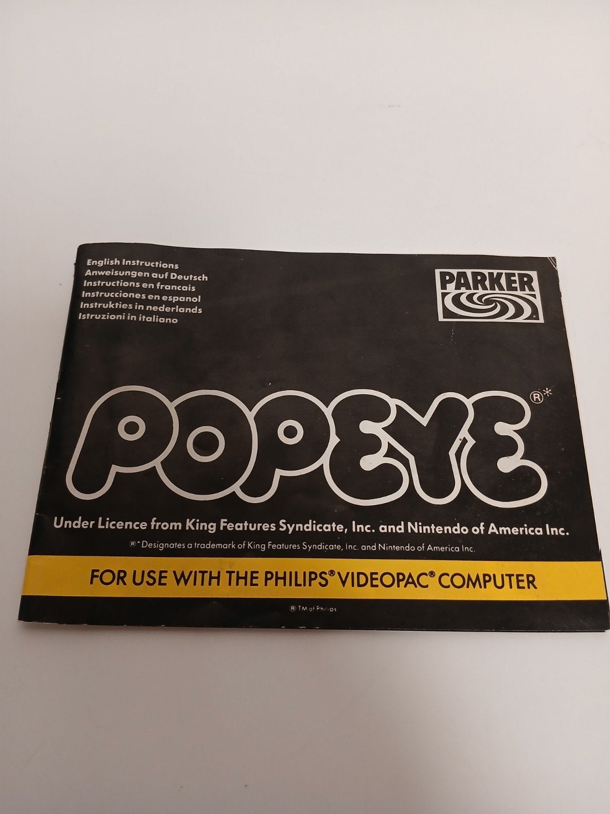 manual popeye philips videopac, Computers en Software, Vintage Computers, Ophalen of Verzenden