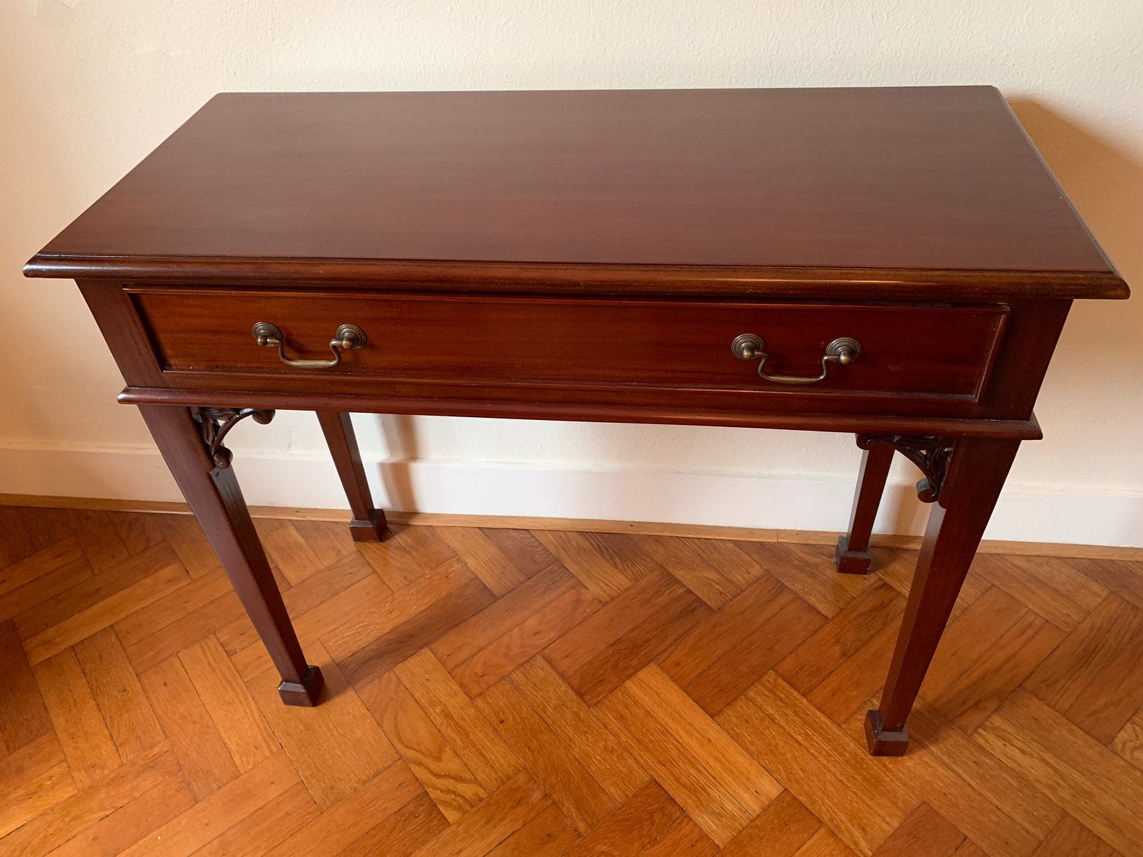 Klassieke mahoniehouten hal console tafel, Ophalen, 50 tot 100 cm, Victoriaans, Zo goed als nieuw