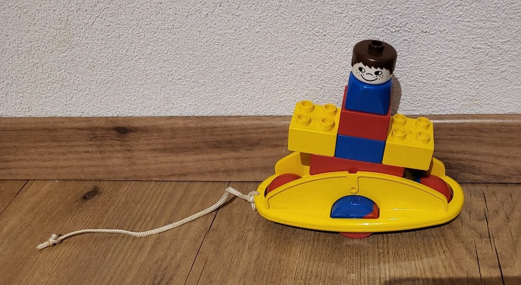 Vintage Lego Duplo wiebelwagen, Gebruikt, Verzenden, Compleet, Duplo