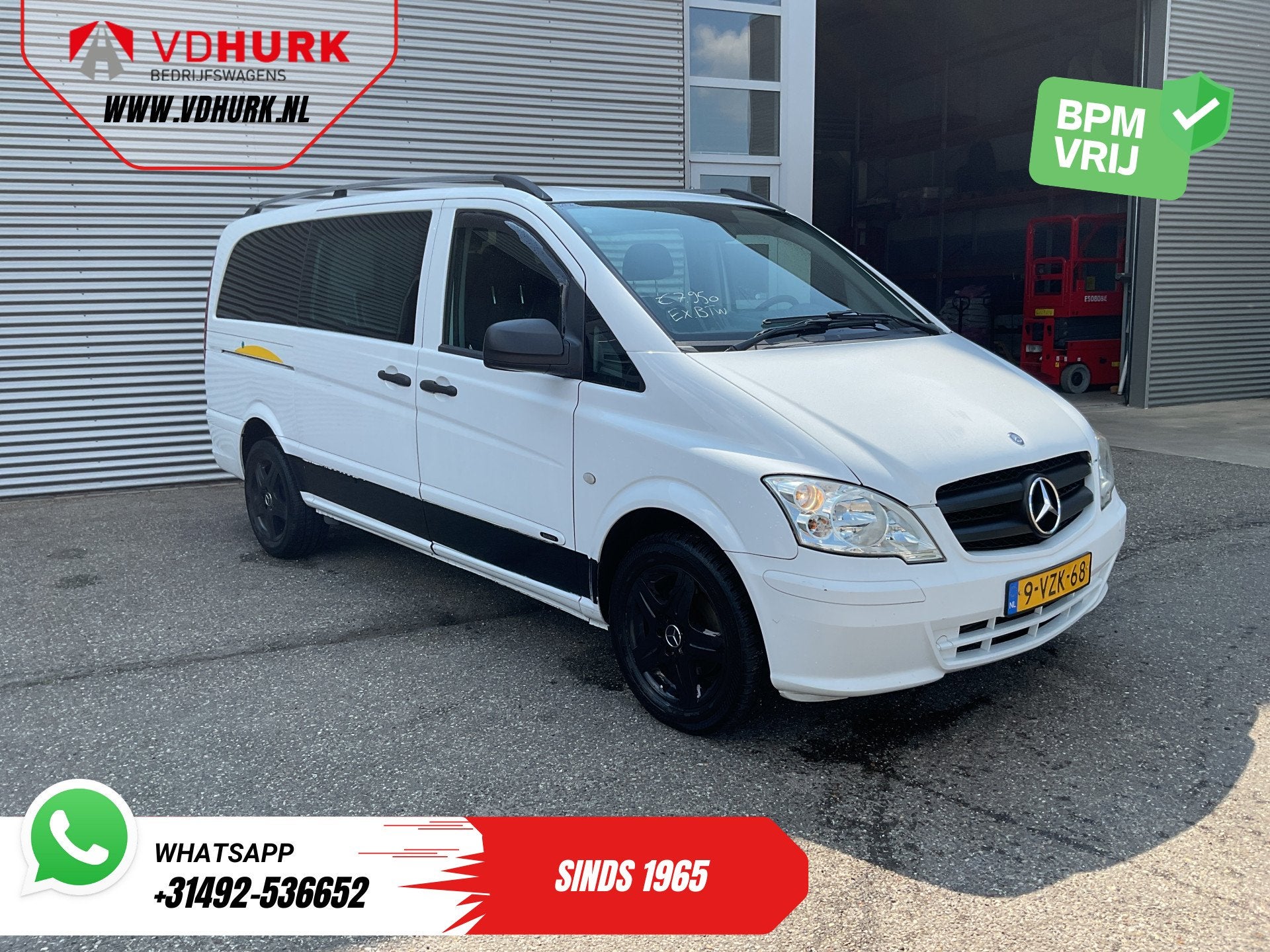 Mercedes-Benz Vito 113 CDI L3 DC Dubbel Cabine EXPORT Carpla, Auto's, Bestelauto's, Euro 5, Gebruikt, 4 cilinders, Wit