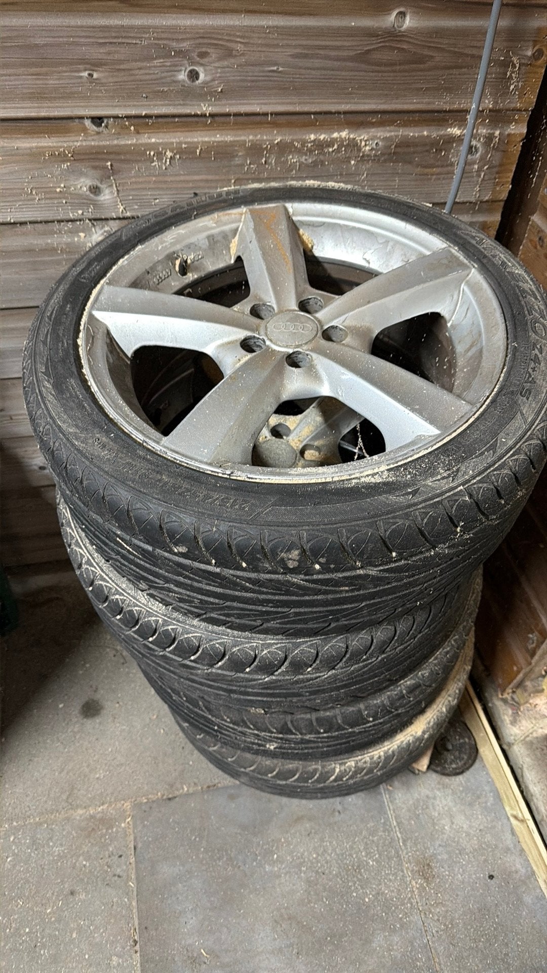 audi velgen 5x100. 215/45ZR17, Ophalen, Gebruikt
