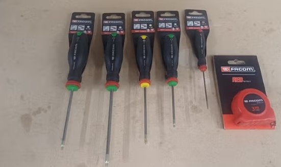 5 x facom schroevendraaiers + rolmeter 3m, Ophalen of Verzenden, Nieuw