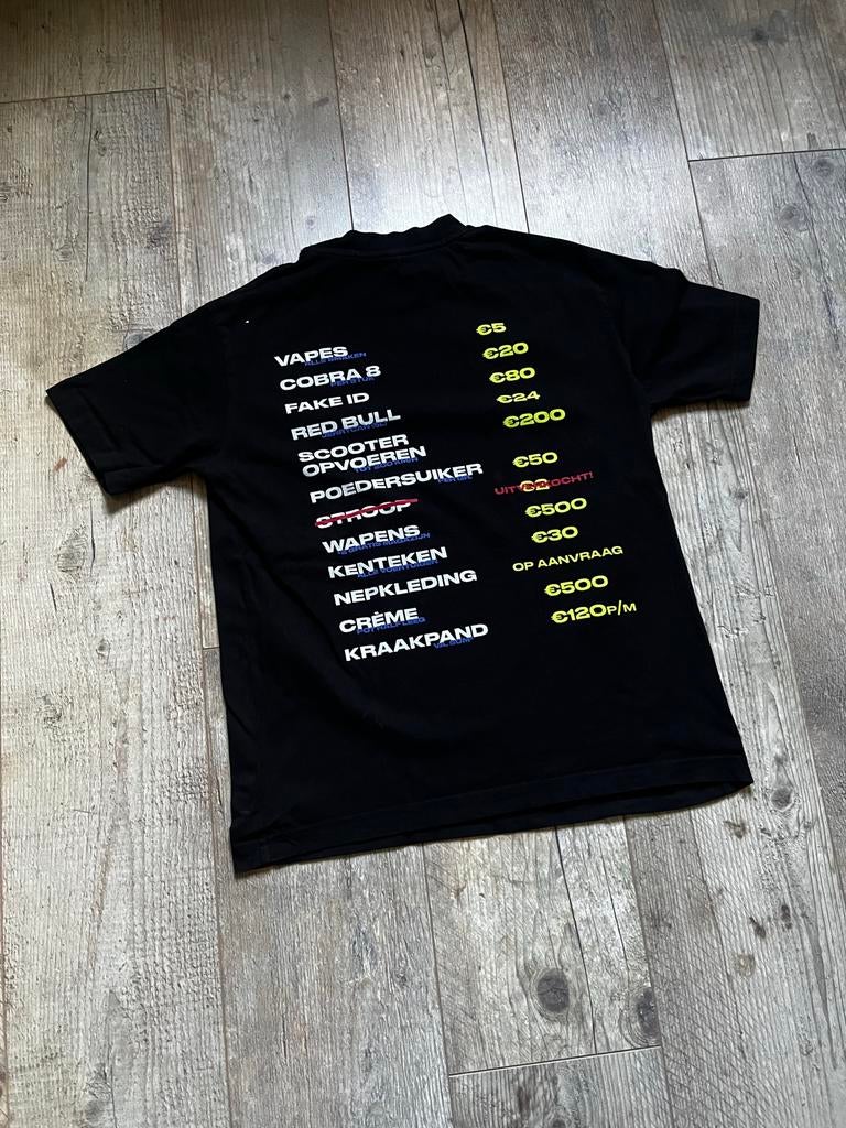Zwart T-shirt met opvallende print - Maat XS, Kleding | Heren, T-shirts, Ophalen of Verzenden, Nieuw, Maat 46 (S) of kleiner, Zwart