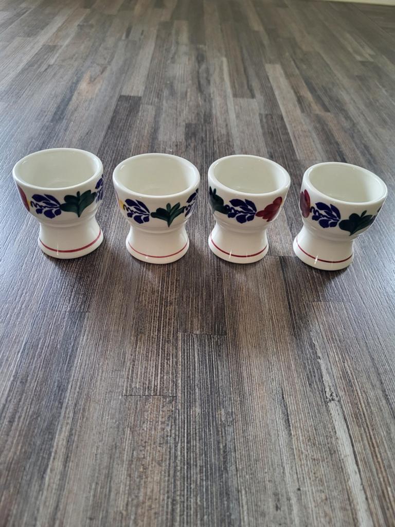 Boerenbont eier dopjes (set van 4), Overige typen, Nieuw, Ophalen of Verzenden, Aardewerk