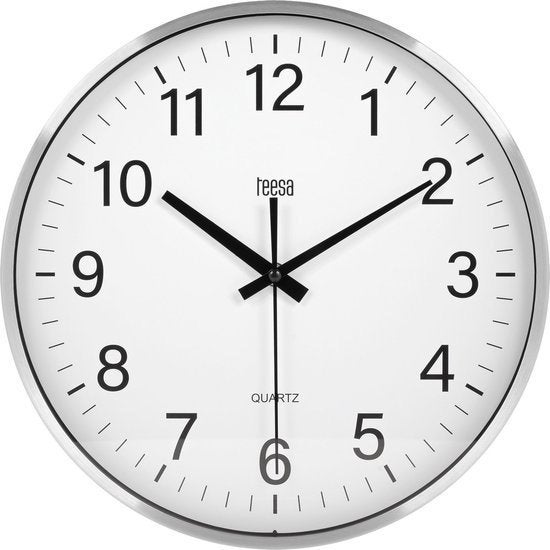 Retourdeal / Wandklok - 30 cm, Wandklok, Grijs, Analoog, Nieuw
