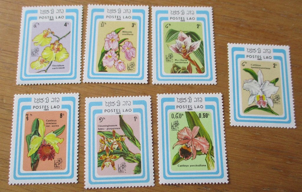 Laos, serie Orchideeën, 1985, Verzenden, Postfris, Dier of Natuur