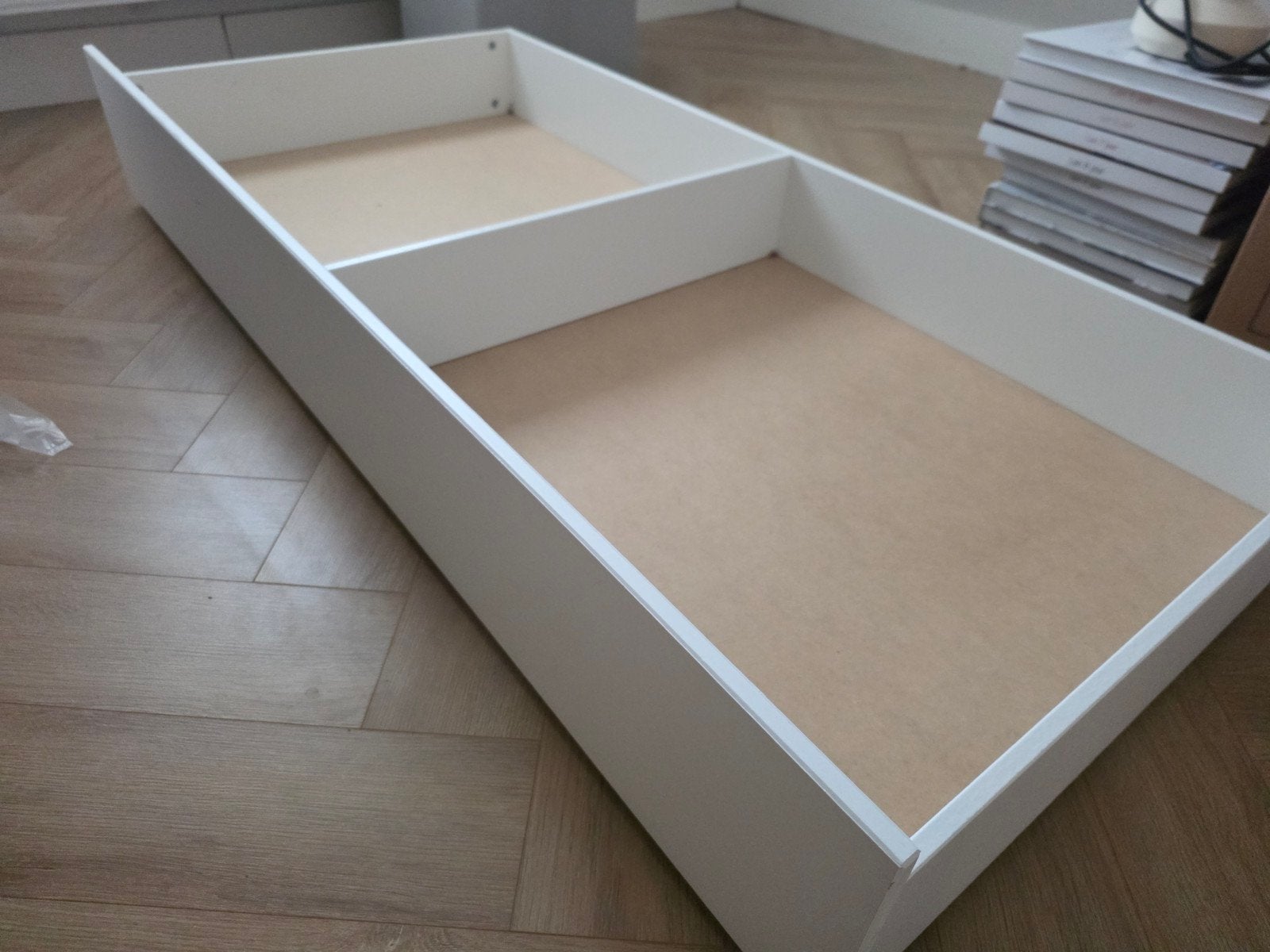 2x IKEA lade voor onder het bed met wieltjes, Ophalen, Gebruikt, Eenpersoons, Wit