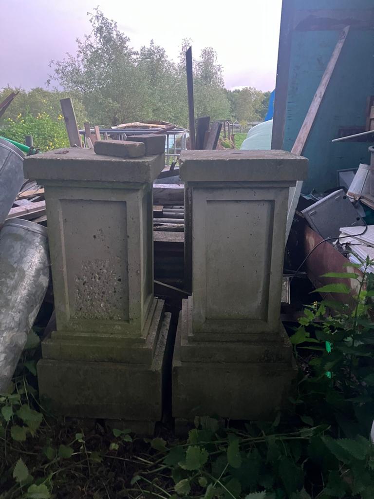 Set van 2 betonnen sokkels/pilaren voor tuin of decoratie, Ophalen, Gebruikt, Beton, Abstract beeld