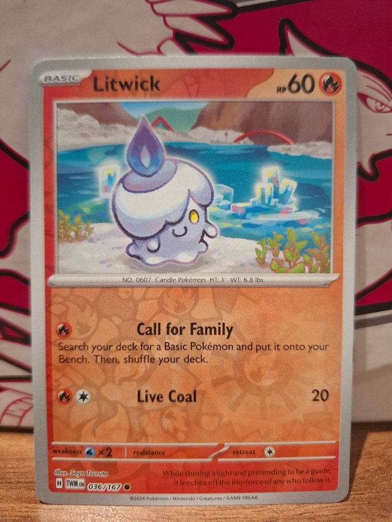 Pokemon Litwick TWM 036/167 reverse holo, Ophalen of Verzenden, Nieuw, Losse kaart