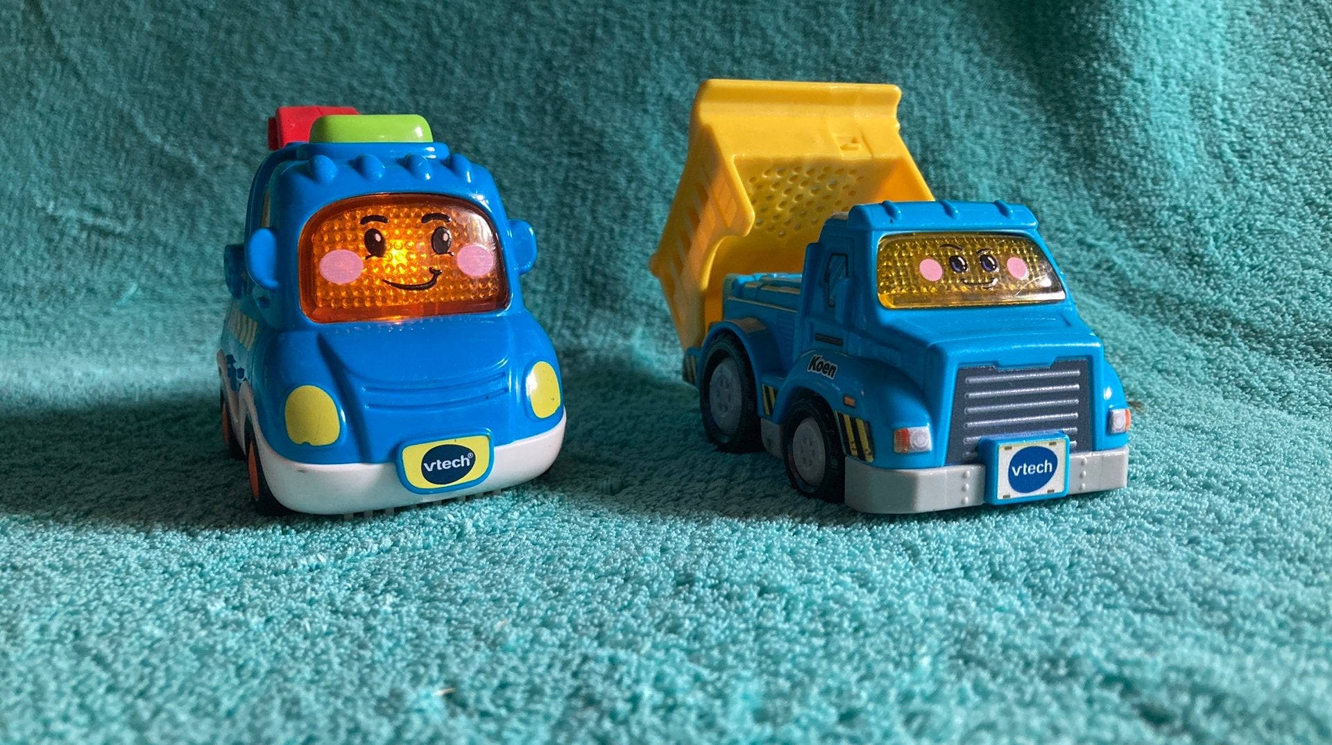 Vtech Toet toet auto’s Tygo Takelwagen en Koen Kiepwagen, Ophalen of Verzenden, Zo goed als nieuw, 6 maanden tot 2 jaar