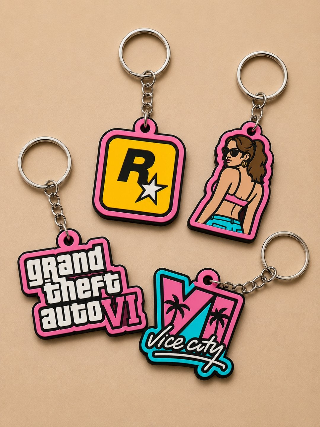 GTA 6 Sleutelhangers - Grand Theft Auto VI Vice City, F, C, Overige typen, Nieuw