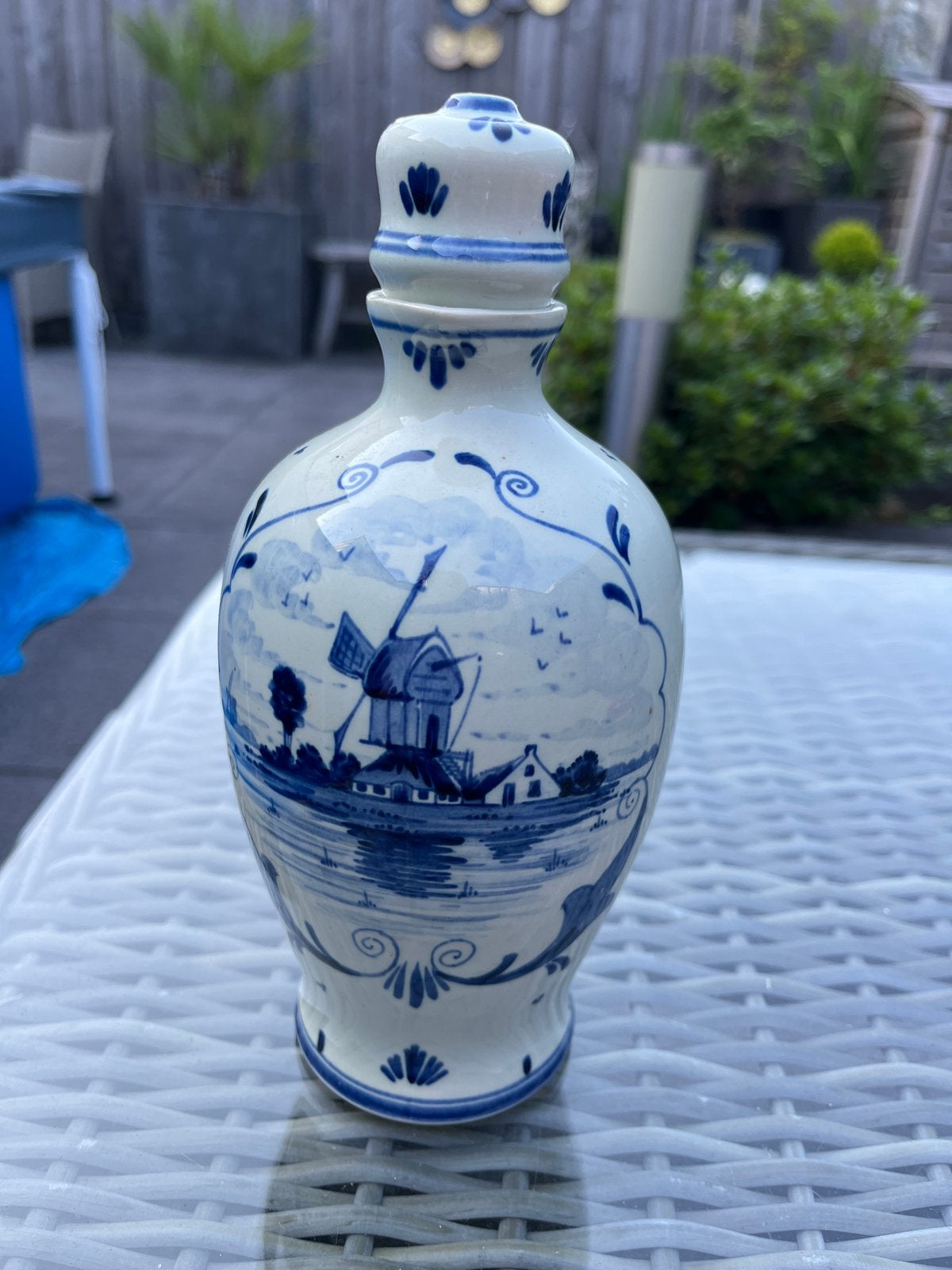 Delfts Blauw Lucas Bols Jenever Kruik - Molenlandschap, Ophalen of Verzenden
