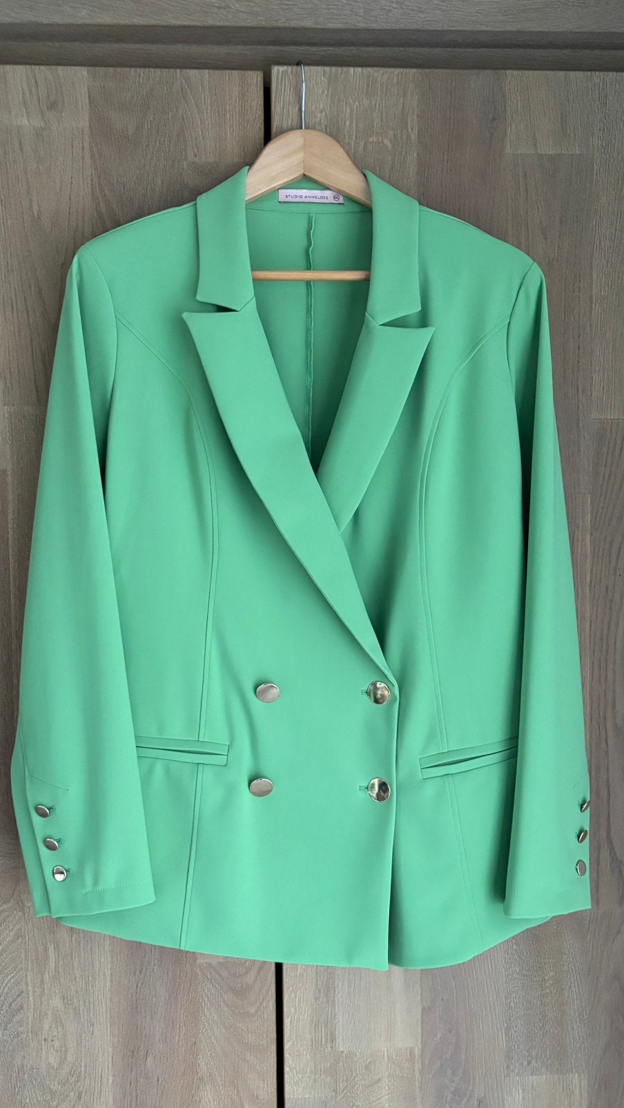 Prachtige pak van Studio Anneloes in in mintgroen., Kostuum of Pak, Maat 46/48 (XL) of groter, Ophalen of Verzenden, Zo goed als nieuw