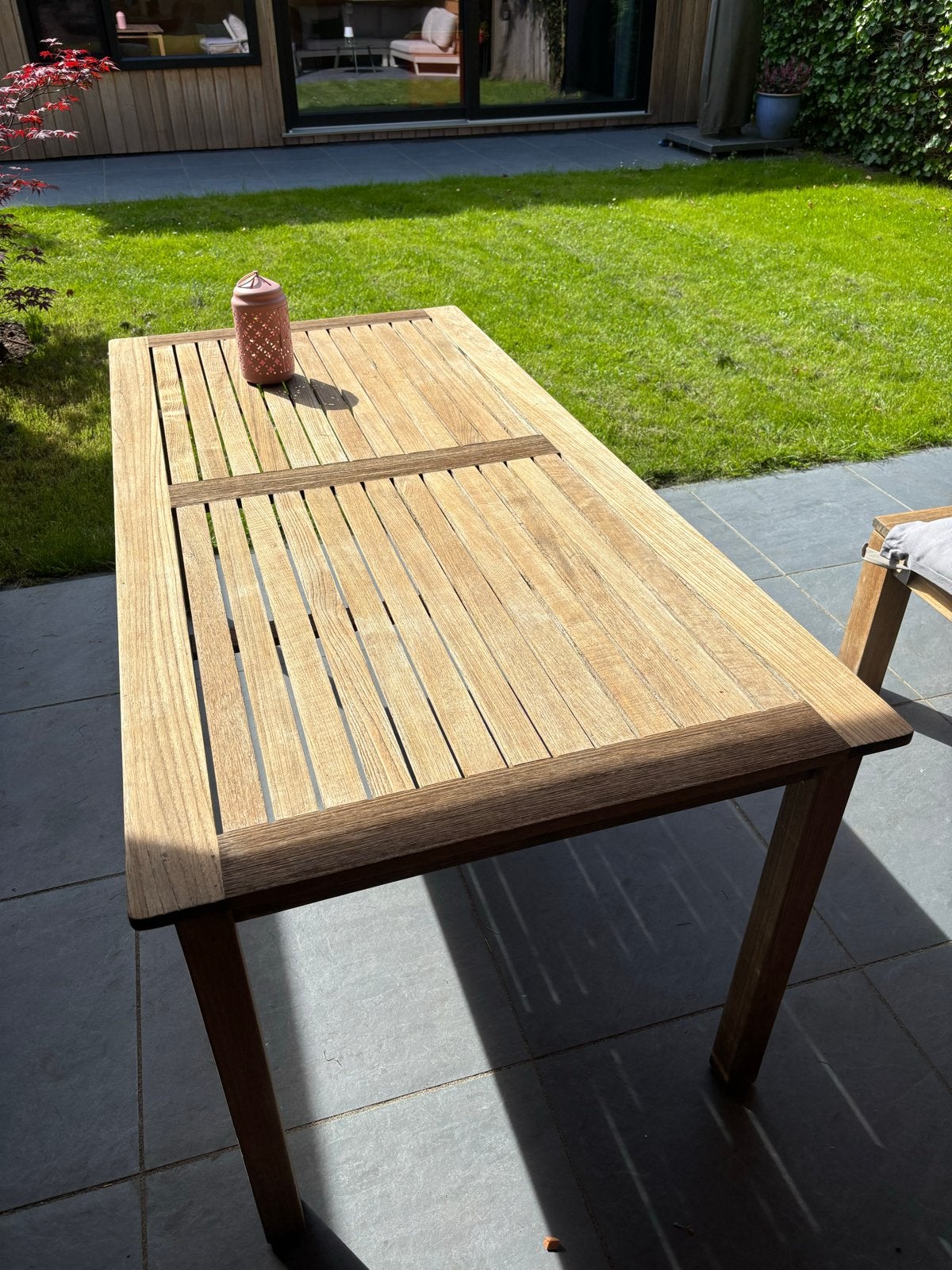 Teakhouten tuintafel - Rechthoekig 180x85 cm, Ophalen, Gebruikt, Rechthoekig, Teakhout