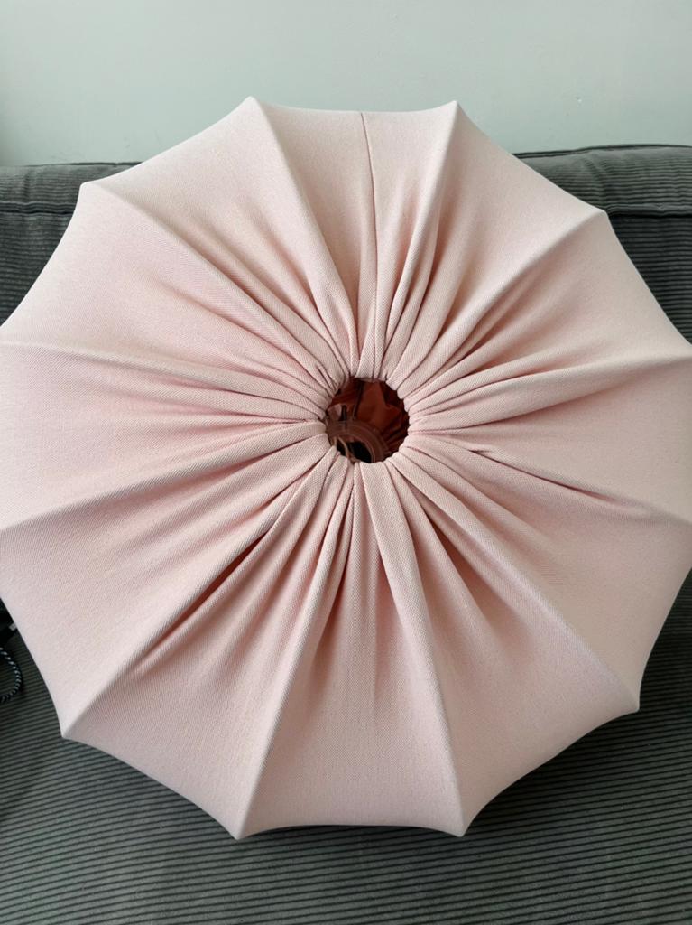 Hanglamp - stof - roze 55x20 hoog, Huis en Inrichting, Lampen | Lampenkappen, Ophalen, Zo goed als nieuw, Overige vormen