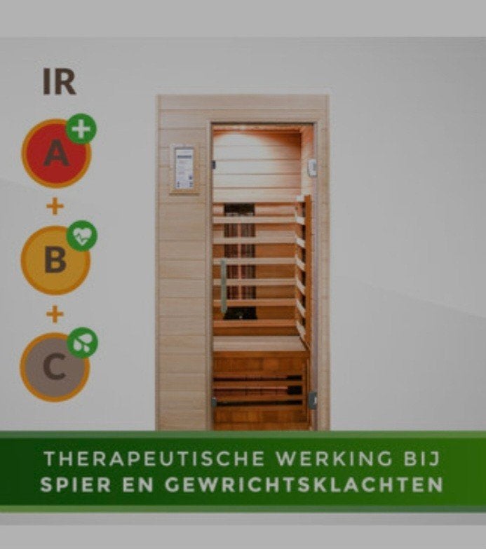 Medicab 1-persoons Full-Spectrum infrarood Sauna, Ophalen, Zo goed als nieuw, Infrarood, Complete sauna