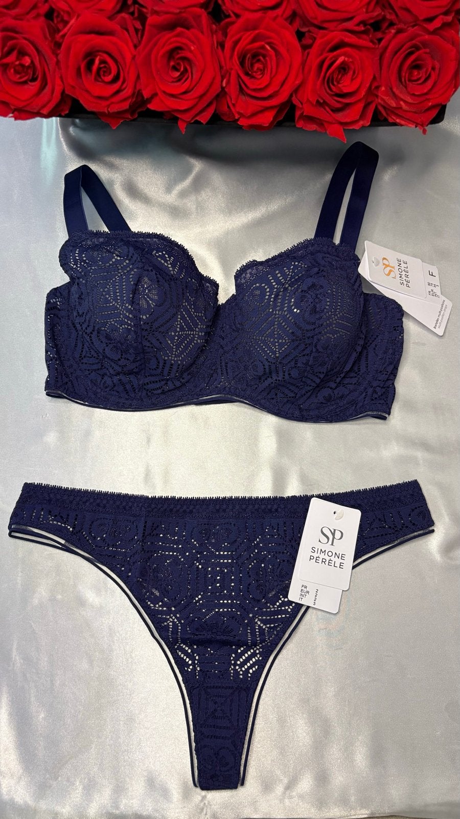Simone Perele Lingerie Set 75F/S-M, Kleding | Dames, Verzenden, Blauw, Setje