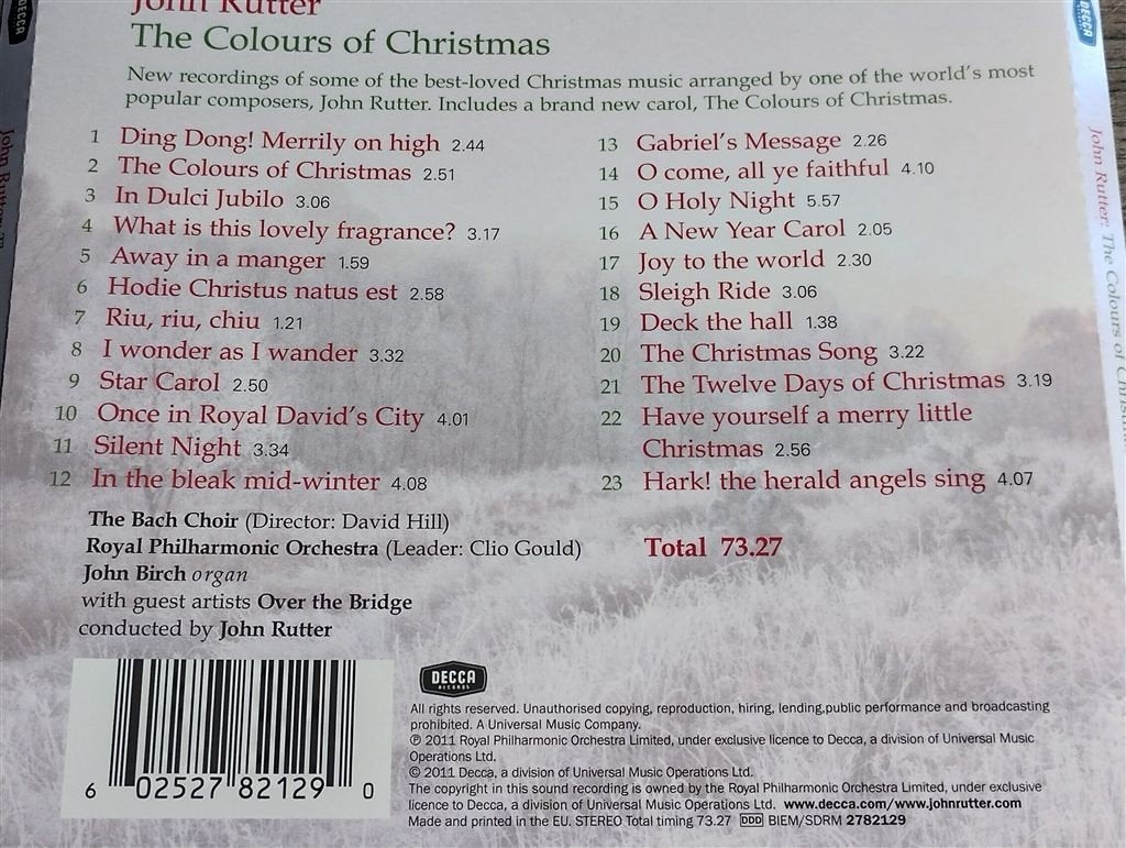 John Rutter ‎- The Colours Of Christmas, Ophalen of Verzenden, Zo goed als nieuw
