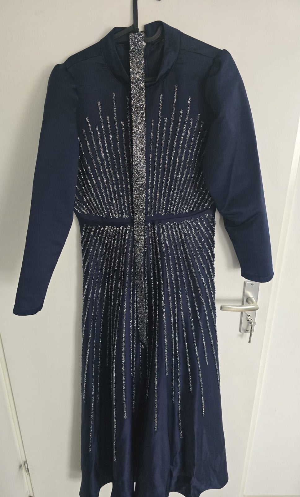 Elegante Galajurk met Pailletten - Maat M-L, Ophalen, Blauw, Maat 42/44 (L), Zo goed als nieuw