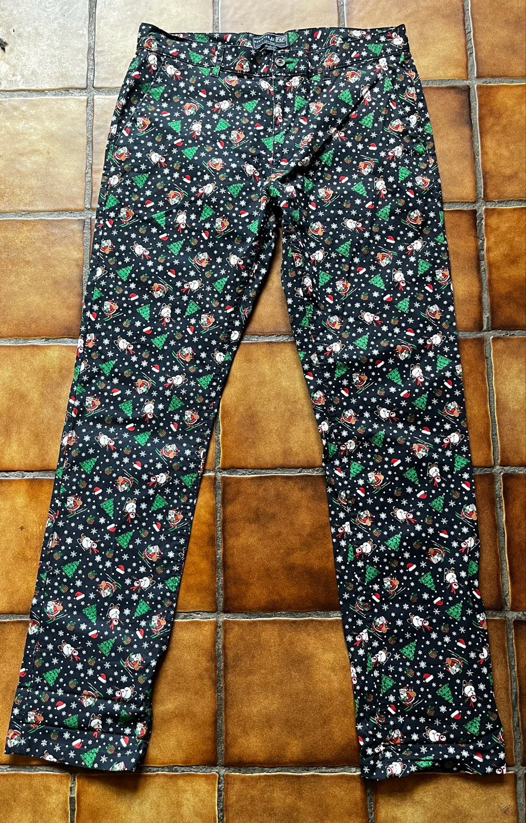 F&F Kerstbroek - Maat 34/34 - Zo goed als nieuw, Ophalen of Verzenden, Zo goed als nieuw, Overige maten, Meerkleurig