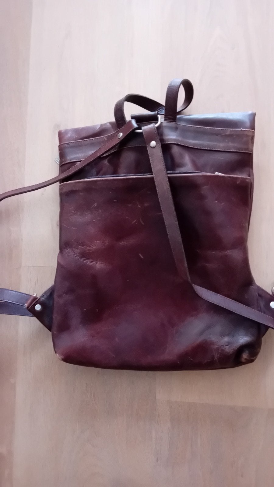Sasa leren design handtas / rugtas/ schoudertas, Ophalen of Verzenden, Gebruikt, Bruin, Handtas