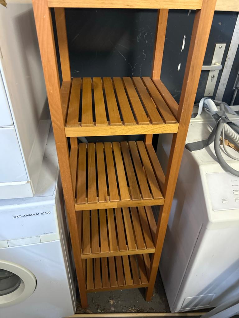 Houten badkamerrek met 4 planken, Ophalen, Gebruikt