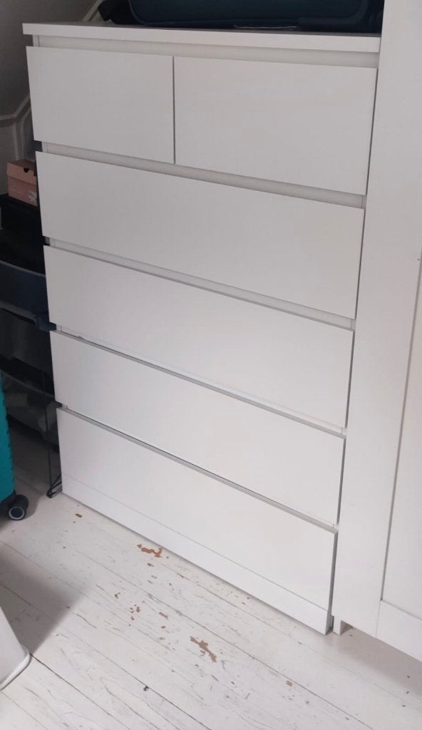 IKEA MALM chest of drawers with 6 drawers, Ophalen, 5 laden of meer, 50 tot 100 cm, Zo goed als nieuw