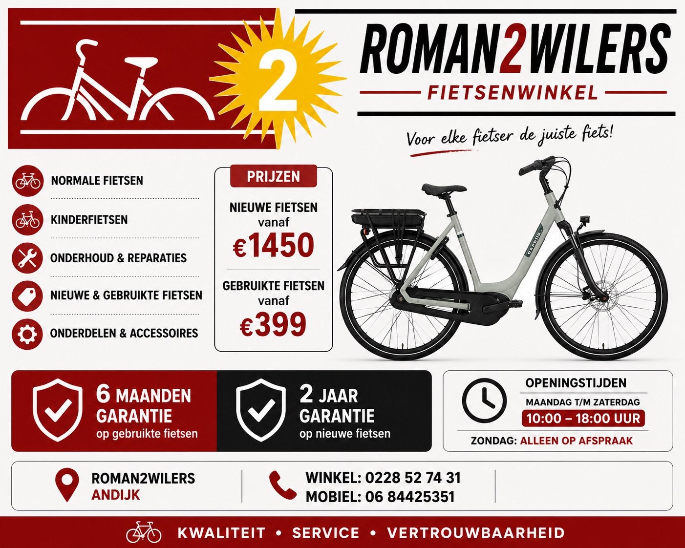 Nieuwe en gebruikte E-bikes vanaf €399 | Roman2Wielers, 51 tot 55 cm, Ophalen, Nieuw, Overige merken