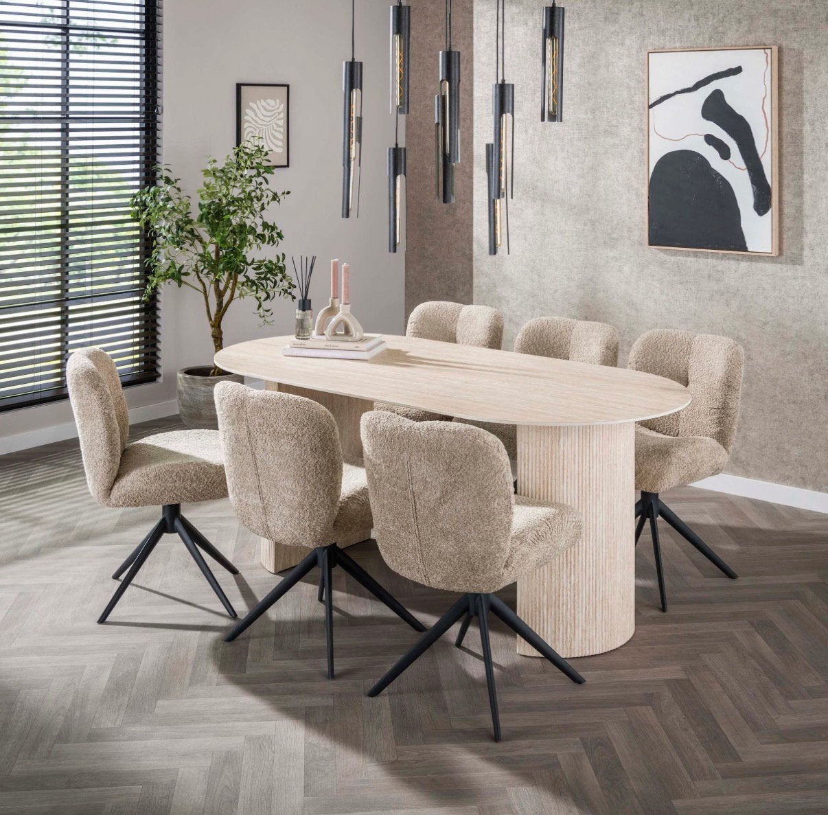 Eettafel Arch - 180cm | Ovaal, Ophalen of Verzenden, Zo goed als nieuw, 75 m² of meer, Vinyl