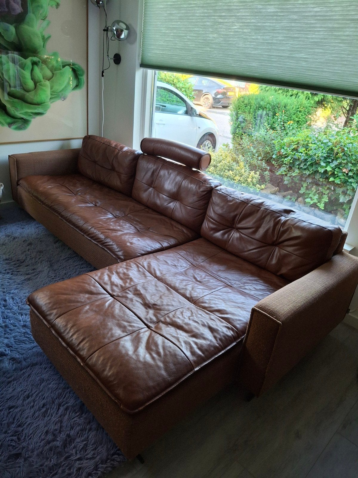 Xooon Flint Leren Hoekbank - Bruin, Ophalen, Modern, Comfortabel, 250 tot 300 cm, Gebruikt