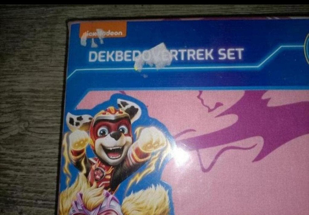 💤1 persoons dekbedovertrek met sloop: paw patrol.  nieuw, Overige kleuren, Nieuw, Verzenden, Jongetje of Meisje