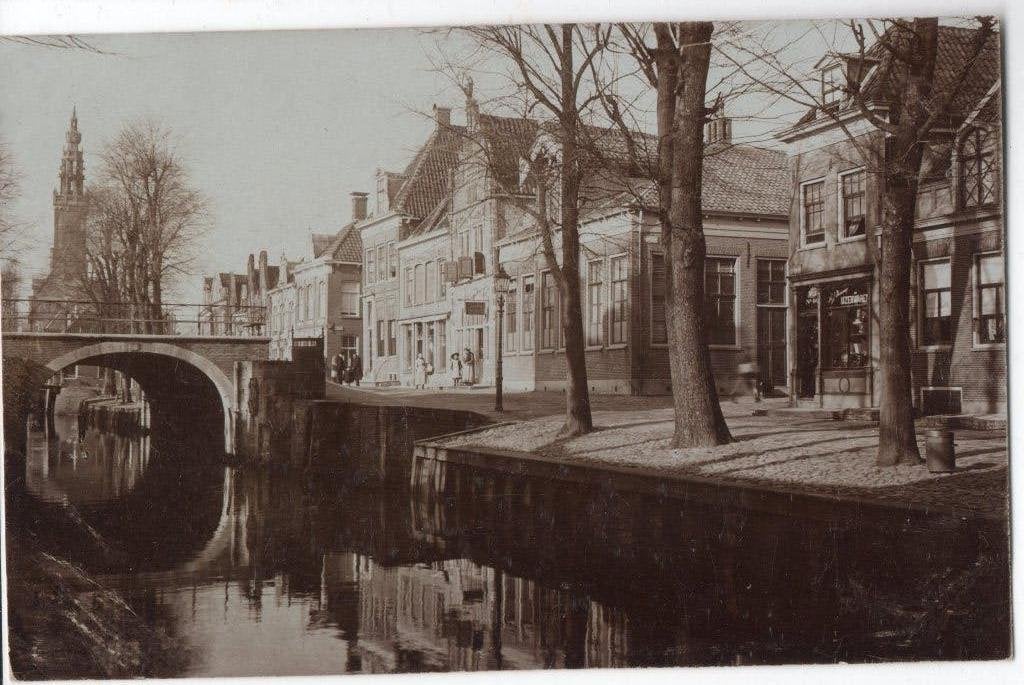 Fotokaart Edam Kwadijk Dam Voorhaven winkel ijzerwaren 1900, Verzenden, Voor 1920, Gelopen, Noord-Holland
