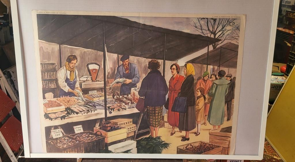 Vintage Dubbelzijdig Affiche: Timmerman & Viswinkel, Ophalen of Verzenden