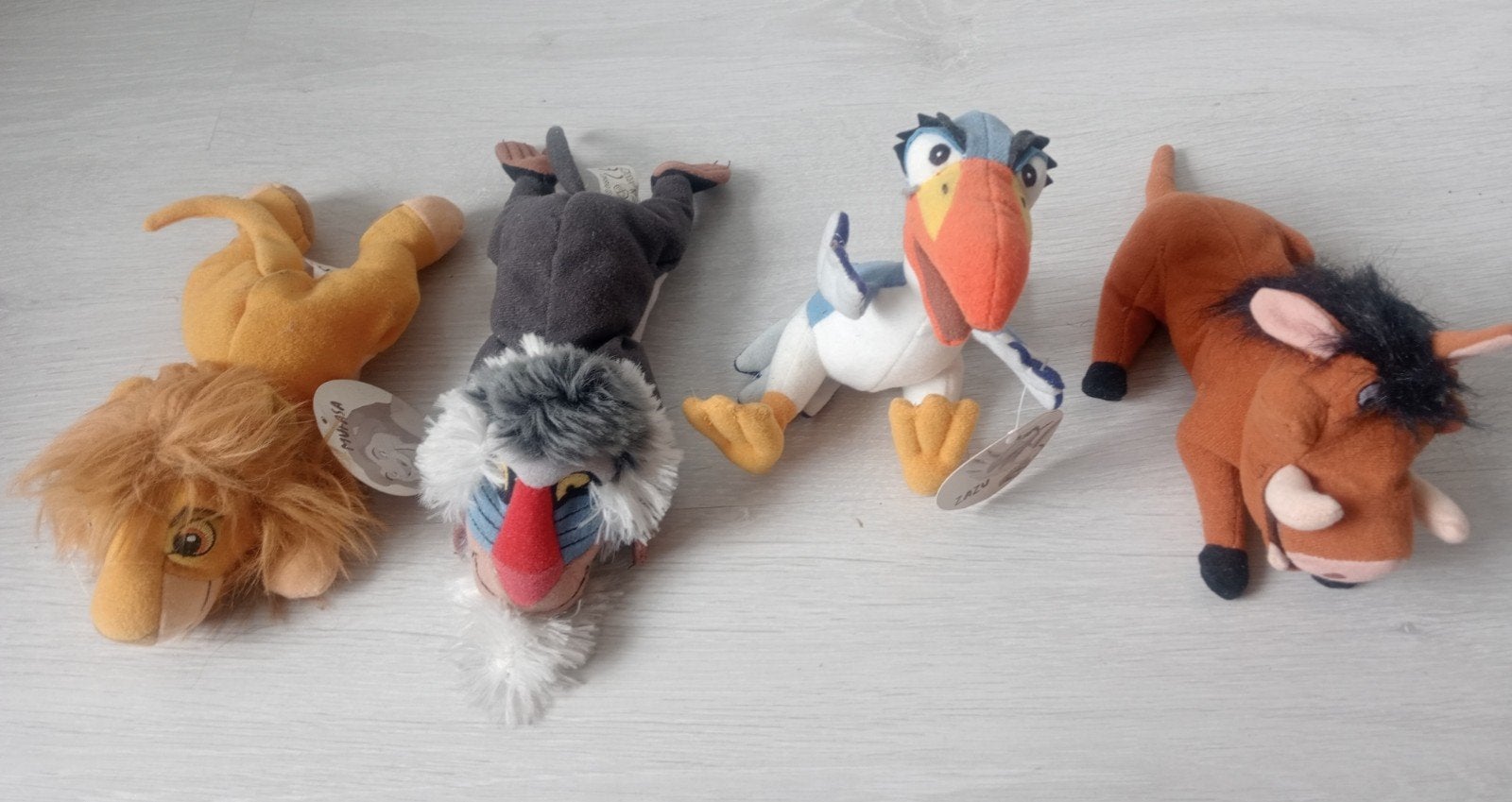 4 Disney knuffels uit de film The Lion King, Verzamelen, Disney, Ophalen of Verzenden, Leeuwenkoning of Jungle Boek, Zo goed als nieuw