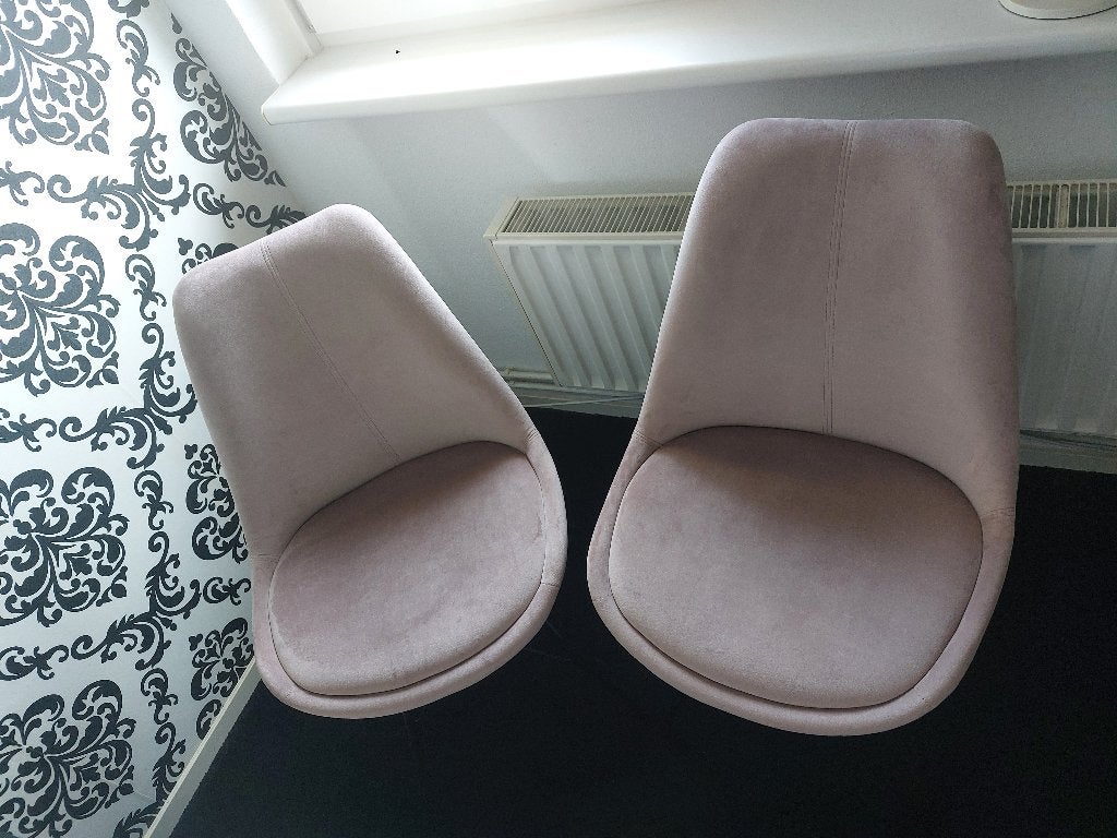 Roze velvet stoelen 2x, Huis en Inrichting, Stoelen, Ophalen, Twee, Overige kleuren, Velvet