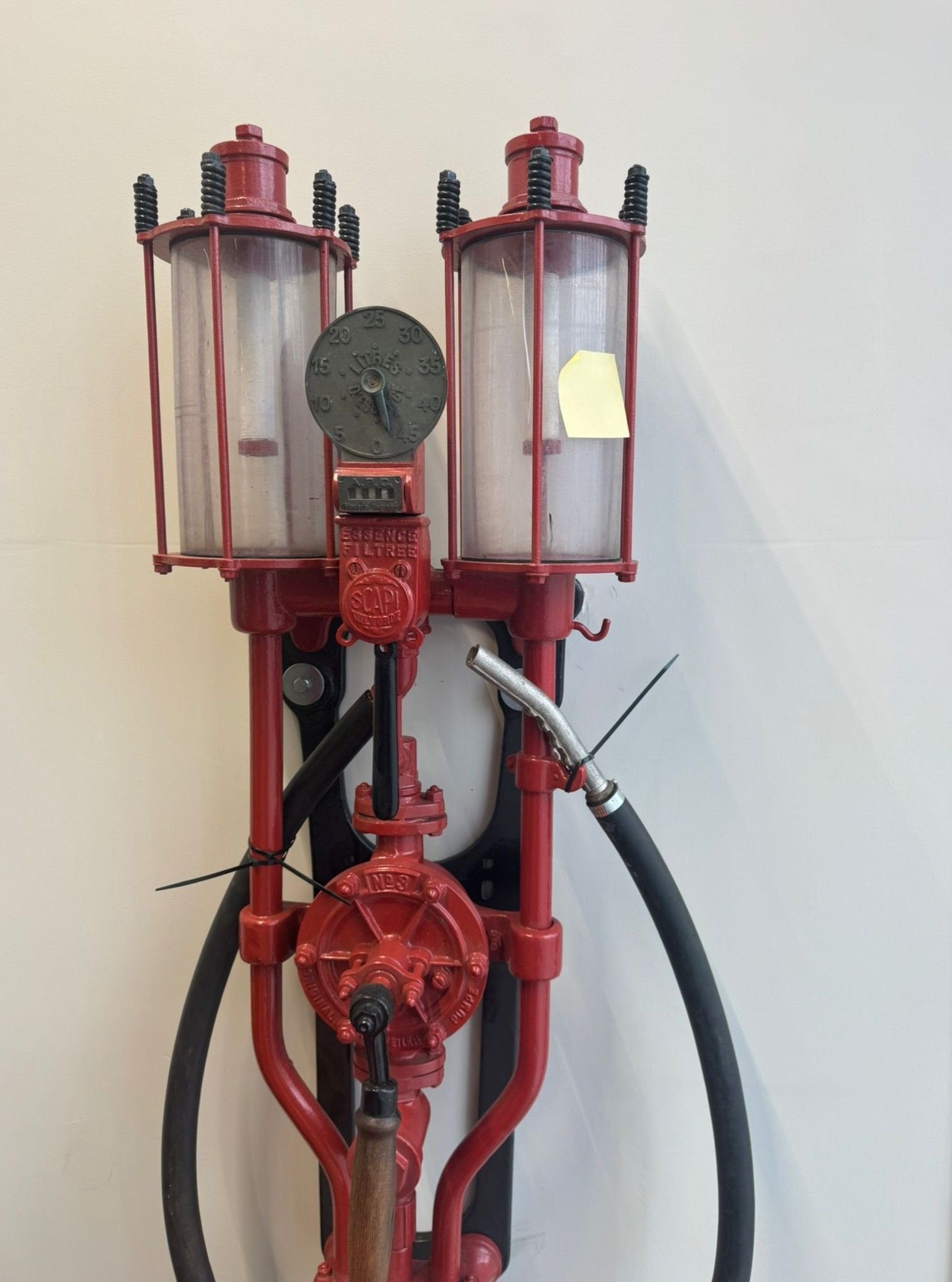 originele Franse vintage muurbenzinepomp, Gebruikt, -, -, Ophalen of Verzenden