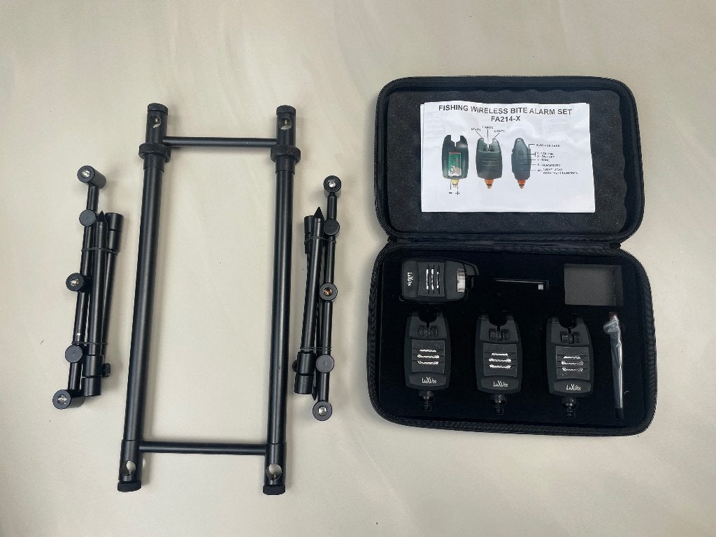 Karperset: 3 draadloze beetmelders + ontvanger + rod pod, Ophalen of Verzenden, Zo goed als nieuw, Overige typen