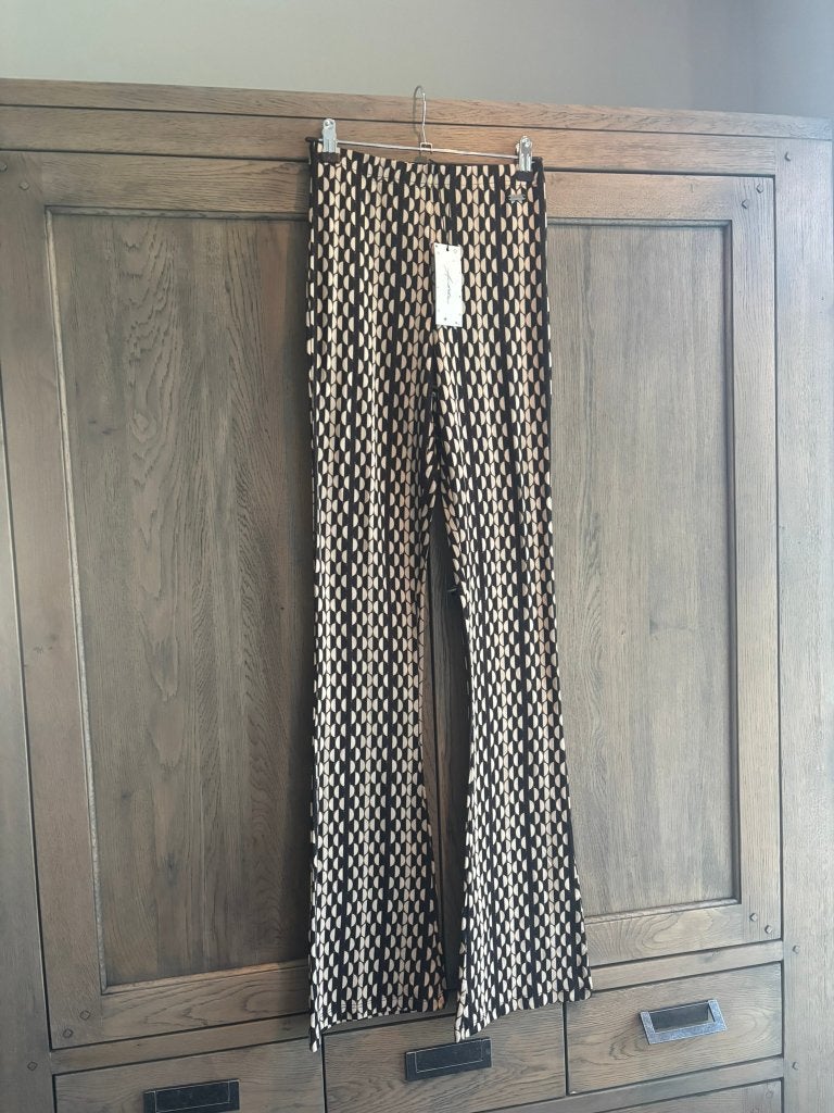Nieuwe flared broek met ovaal print, Kleding | Dames, Meerkleurig, Nieuw, Ophalen of Verzenden, Maat 36 (S)