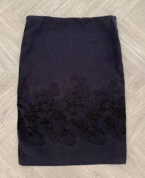 Donker blauwe / zwarte Kokerrok maat M!, Kleding | Dames, Maat 38/40 (M), Overige kleuren, Verzenden, Zo goed als nieuw