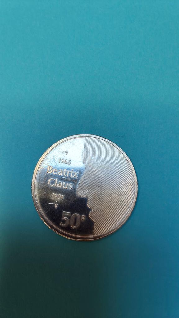 50 gulden nederland, Postzegels en Munten, Munten | Nederland, Ophalen of Verzenden, Koningin Beatrix, 50 gulden