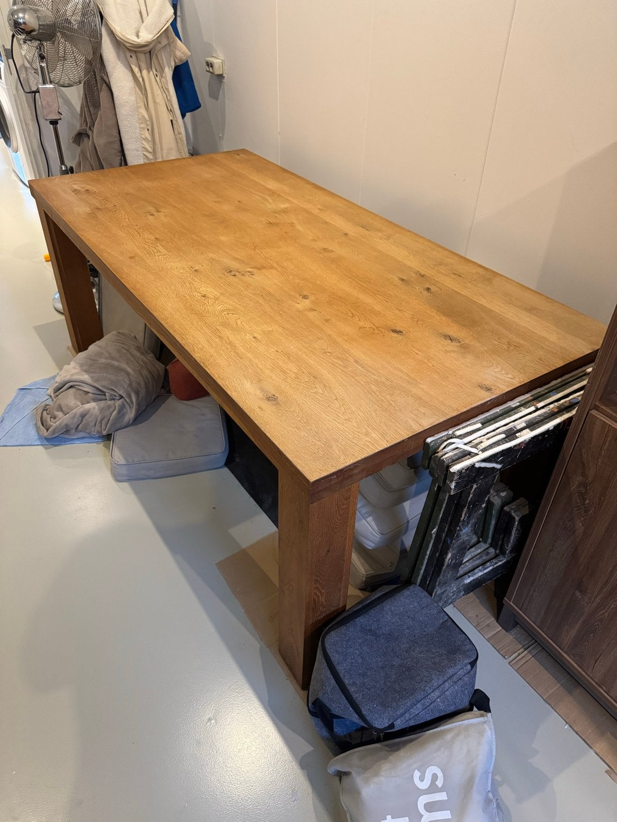 Robuuste eikenhouten eettafel - Zo goed als nieuw, Ophalen, Eikenhout, 50 tot 100 cm, Zo goed als nieuw