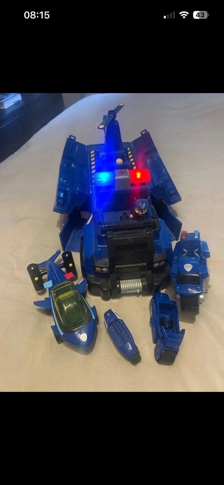 Paw Patrol Ultimate Rescue Chase Cruiser +vliegtuigje+motor, Ophalen of Verzenden, Zo goed als nieuw