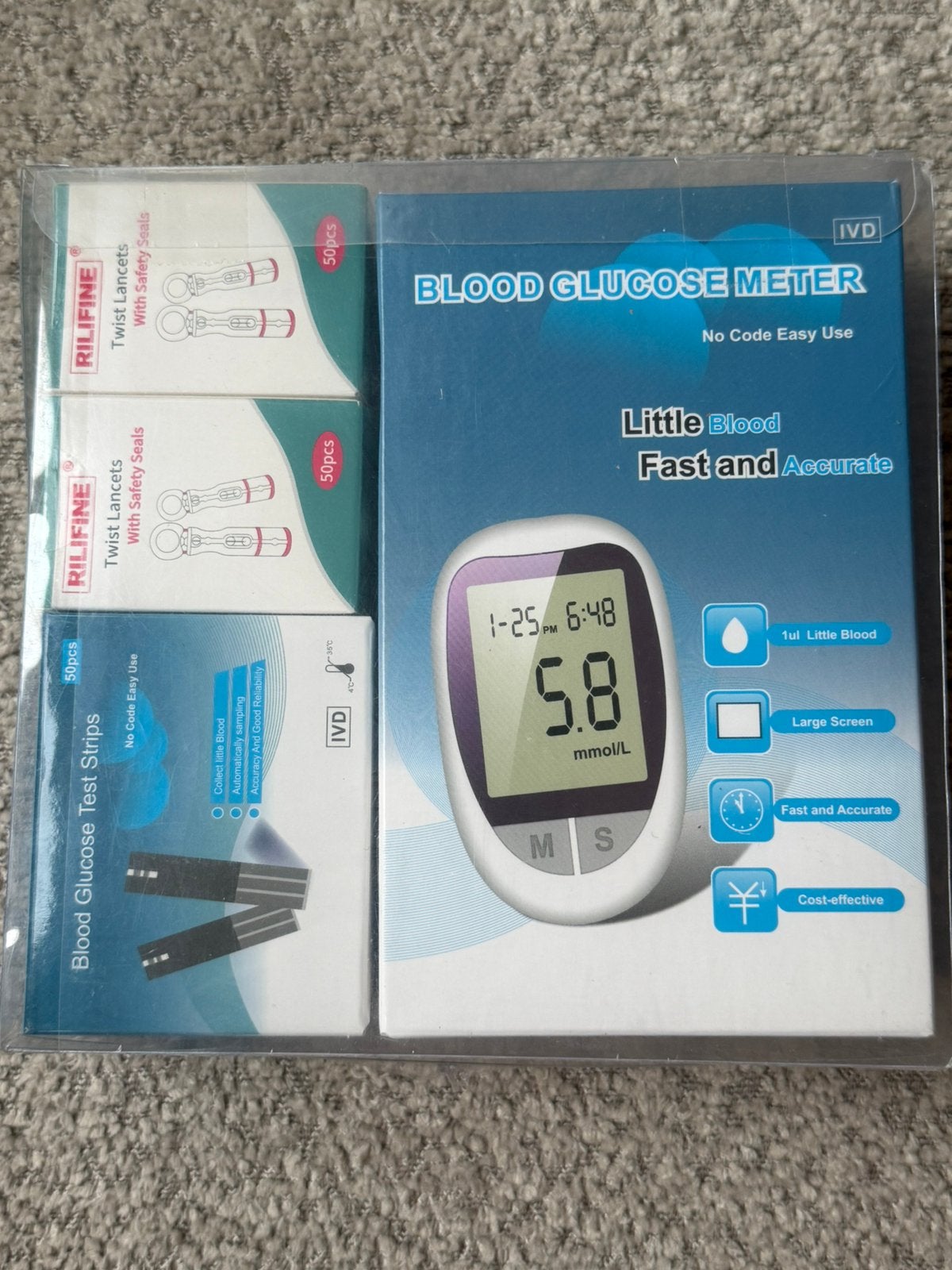 Nieuw Bloed Glucose Meter Set, Diversen, Verpleegmiddelen, Ophalen of Verzenden, Nieuw